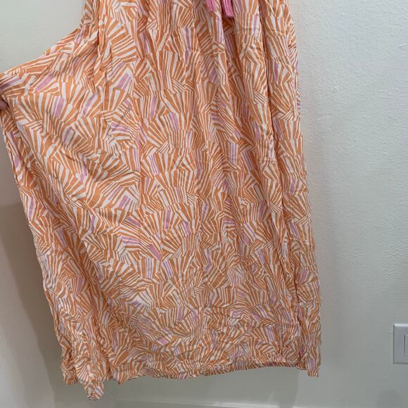 World Market Maxi Dress sz Large / XL Lightweight Kaftan Kimono Beachy Geometric - Picture 6 of 10